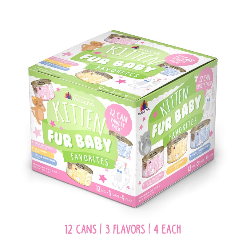Weruva Kitten, Fur Baby Favorites Variety Pack, 3oz Can (Pack of 12) - Image 2