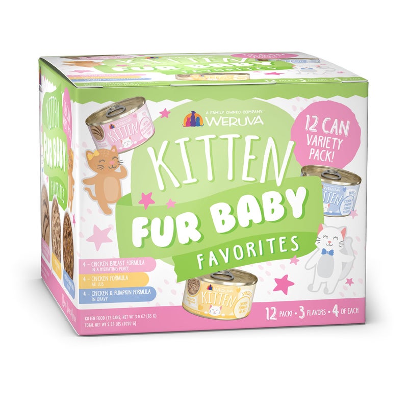 Weruva Kitten, Fur Baby Favorites Variety Pack, 3oz Can (Pack of 12) - Image 1
