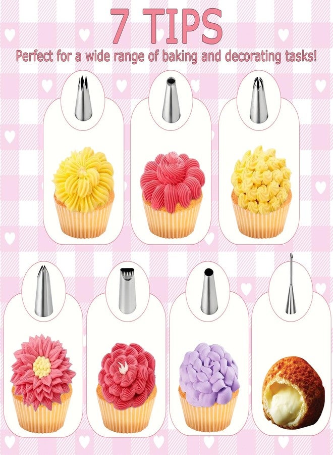MOZEEDA Reusable Piping Bags and Tips Set - 23Pcs Pastry Bag Kit: 4 Cotton Icing Bags (2x14in, 2x16in), 6 Stainless Steel Tips, Couplers, Brush - Cake Decorating Supplies for Beginners, Cupcakes, Cookies - Image 4
