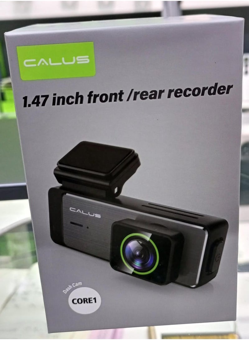 كالوس كاميرا داش كام CALUS Core 1 – مسجل أمامي وخلفي بحجم 1.47 بوصة، كاميرا سيارة بجودة عالية كاملة، تسجيل متواصل، رؤية ليلية - Image 2