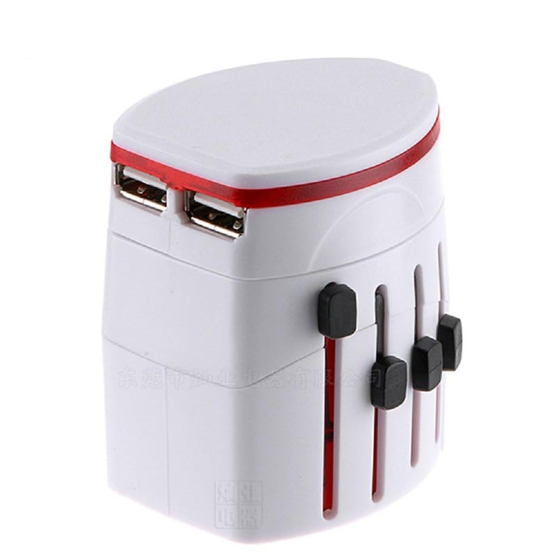 MANGO 6in1 International Travel Adapter 30W GaN Multi Socket 3Ports USBC 2Ports USBA Travel And Wall Plug International Plug Compatibility With LED Indicator White