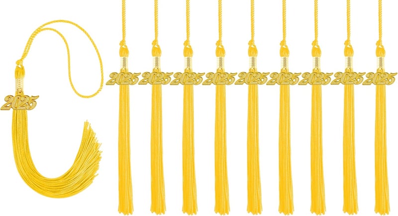 Golden graduation cap tassel for the Class of 2025 10PCS - Image 1
