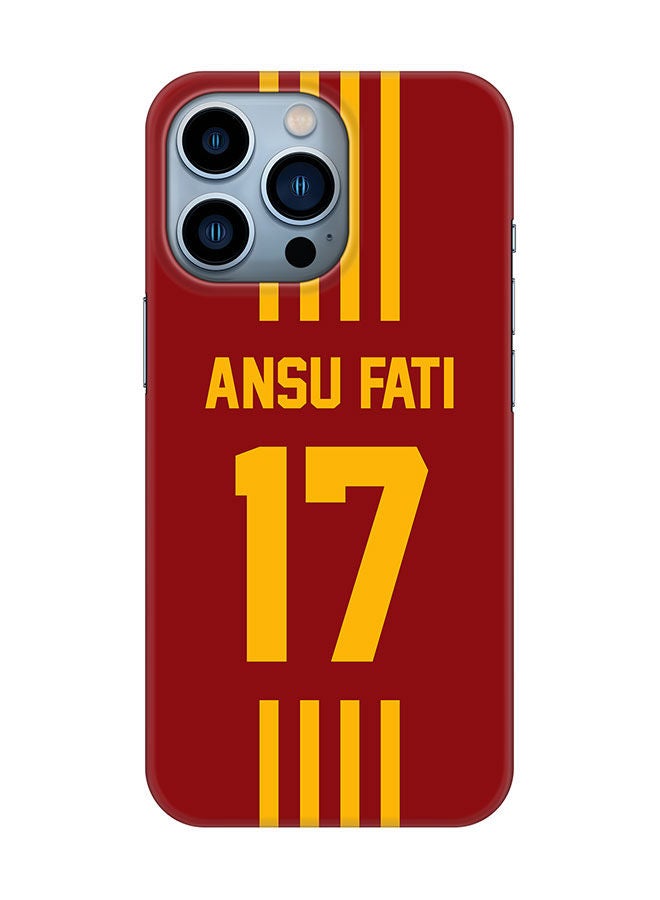 Stylizedd Slim Cover for Apple iPhone 13 Pro Case Snap Classic Series Mobile Cover Hard PC Shield Matte Finish Print -Spain-Player-Ansu Fati - Image 1