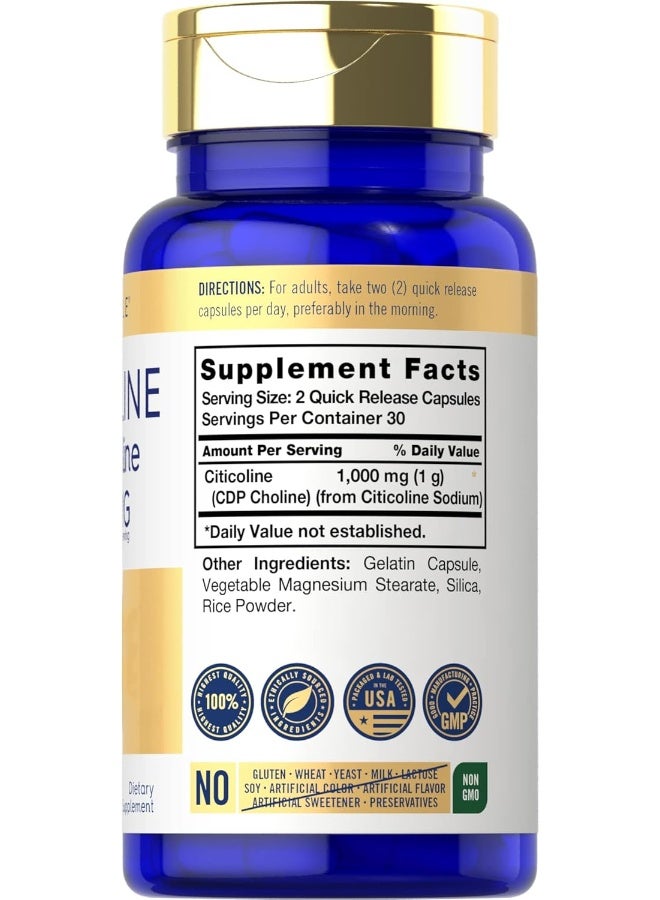 كارلايل سيتيكولين CDP كولين 1000 ملغ، 60 كبسولة - Image 2