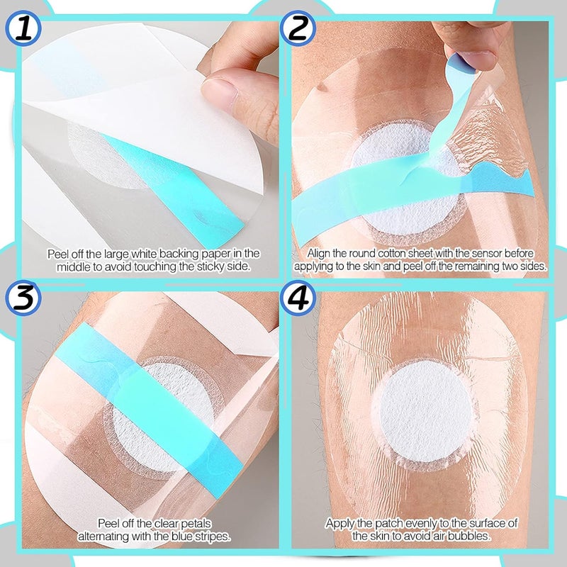 نوانشو 48 قطعة أغطية مستشعر مقاومة للماء متوافقة مع Libre 3 و Freestyle Libre 3 Plus، لاصقات مستشعر CGM شفافة، واقي مراقب الجلوكوز طويل الأمد بدون ثقب (أخضر) - Image 5