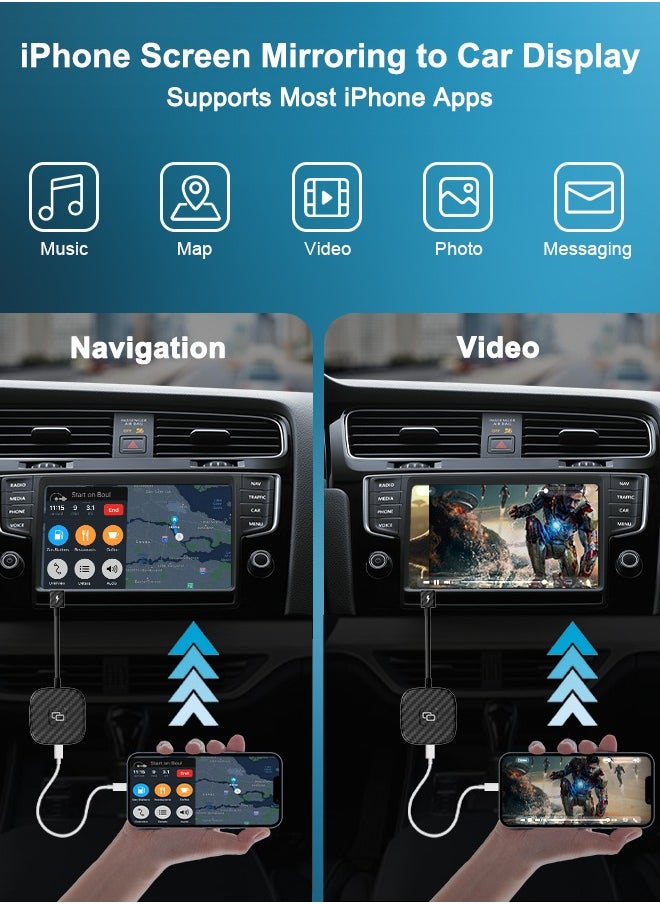 Generic - iPhone CarPlay Mirror Adapter, Screen Mirroring Supports Watching YouTube, TV News, Photos, Navigation and HD Videos - Image 1