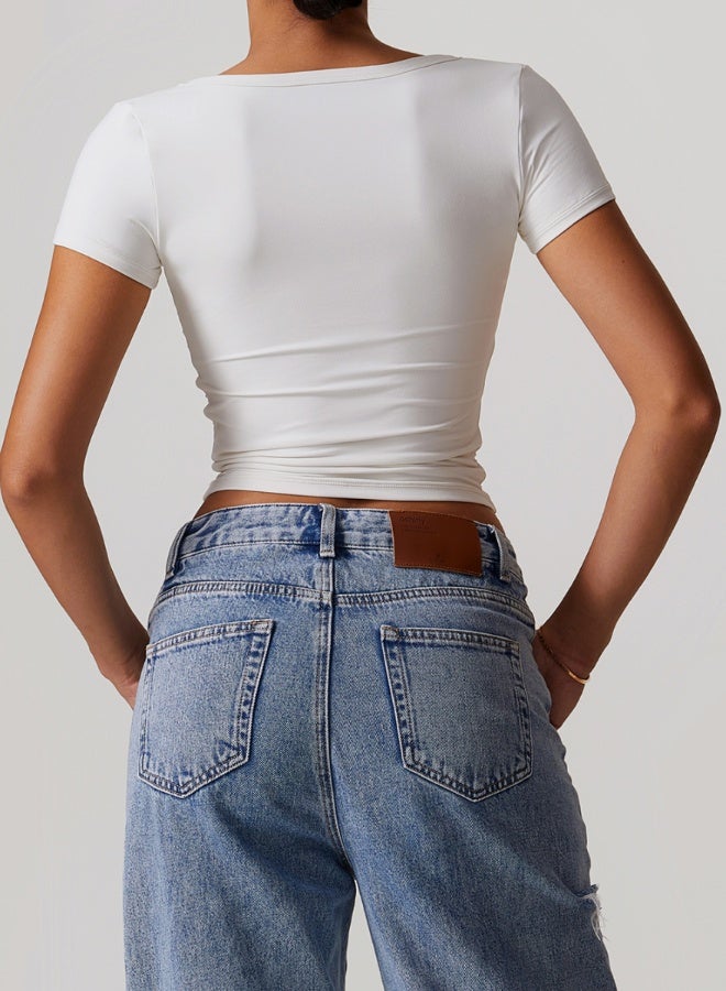 KAWN.YOGA Womens Crop Top Short Sleeves  - Image 4