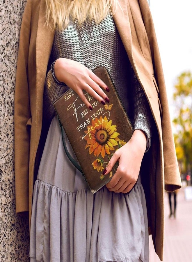 Psesaysky Sunflower Fall Women Bible Carrying Case - Multi-Purpose Bible Carrier - Lightweight Bible Cover for Woman - Large Size - Image 3