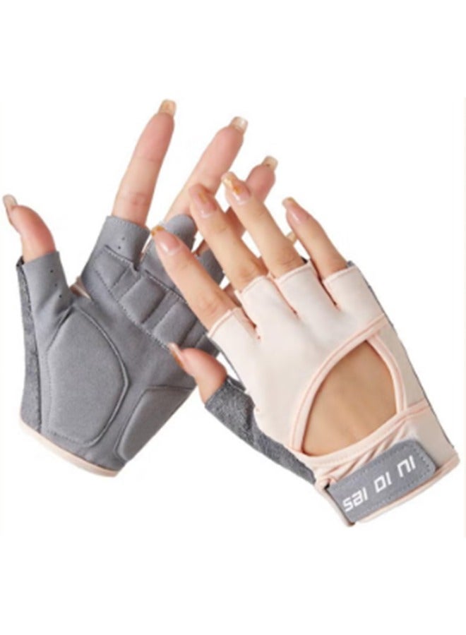 Generic Gym Hand Gloves with Anti-skid and Wear-resistant, Comfortable Exercise Gloves and Breathable Gym Gloves Weight Lifting Gloves, Pink M  - Image 1
