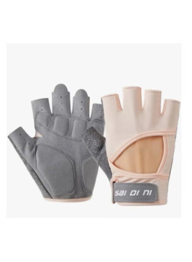 Generic Gym Hand Gloves with Anti-skid and Wear-resistant, Comfortable Exercise Gloves and Breathable Gym Gloves Weight Lifting Gloves, Pink M  - Image 3