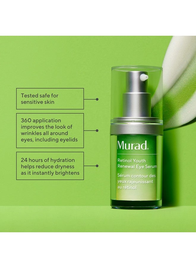 Murad Retinol Youth Renewal Eye Serum - Retinol Eye Serum Visibly Improves Undereye Puffiness Dark Circles and Reduces the Appearance of Fine Lines, Gentle Enough for Nightly Use - 0.5 oz - Image 2