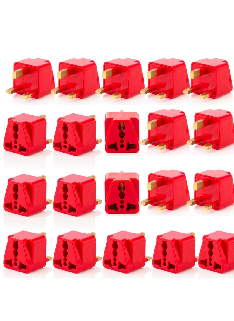 HI PLASST PINS N PLUGS HiPLASST UK Plug Adapter Pack of 20 for London GType Power Plug Converter for England Dubai Hong KongSingapore Ireland Wales ScotlandAdaptor for Charging Laptop Camera Phone  - Image 1