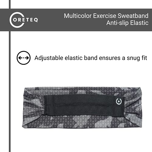 Coreteq Printed Multifunction Sports Sweatband Headband with Silicon Elastic Band Anti-Slip Men and Women (Digi Grey) Free Size - Image 5
