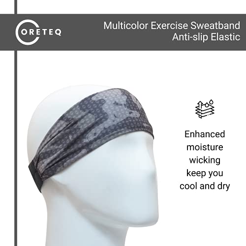 Coreteq Printed Multifunction Sports Sweatband Headband with Silicon Elastic Band Anti-Slip Men and Women (Digi Grey) Free Size - Image 3