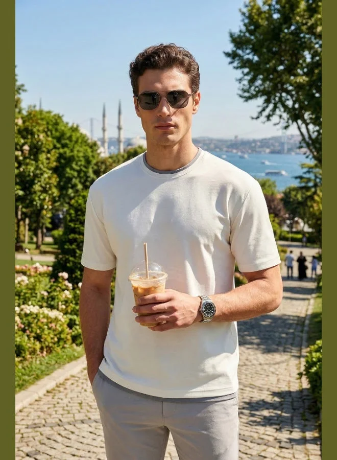 Buratti  Buratti Regular Fit Crew Neck OYSHO Fabric T-Shirt Men's T-Shirt 5904091 for Men | Best Price UAE