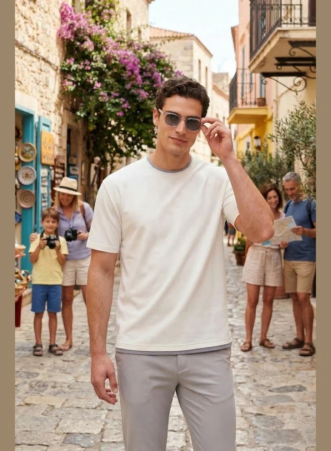 Buratti  Buratti Regular Fit Crew Neck OYSHO Fabric T-Shirt Men's T-Shirt 5904091 for Men | Best Price UAE