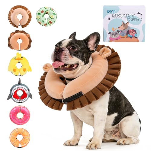 KOOLTAIL Inflatable Dog Cone Collar Soft Donut E Collar for Dogs After Surgery to Stop Licking Enhanced Alternative Blow Up Pet Neck Pillow Recovery Adjustable Cone for Dog Cat Lion M - Image 1