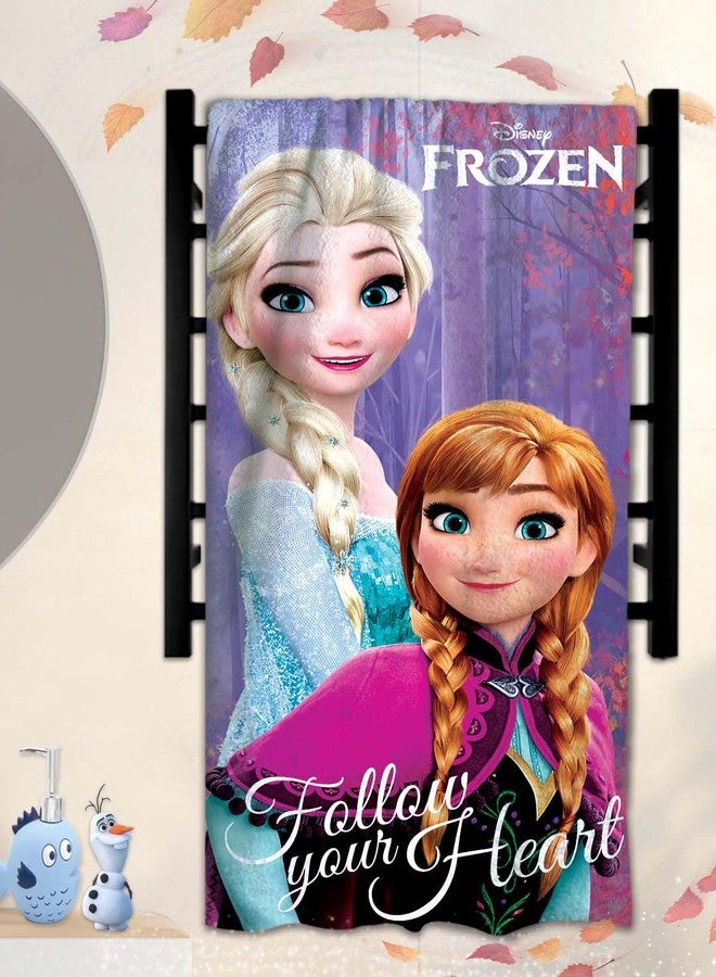 Athom Living Disney Frozen Sister's Kids Cotton Bath Towel - Soft, Super Absorbent, Vibrant Superhero Design, Perfect for Girls, Quick-Dry, Comfortable & Fun Bath Time Towel |350GSM, 60x120cm - Image 3