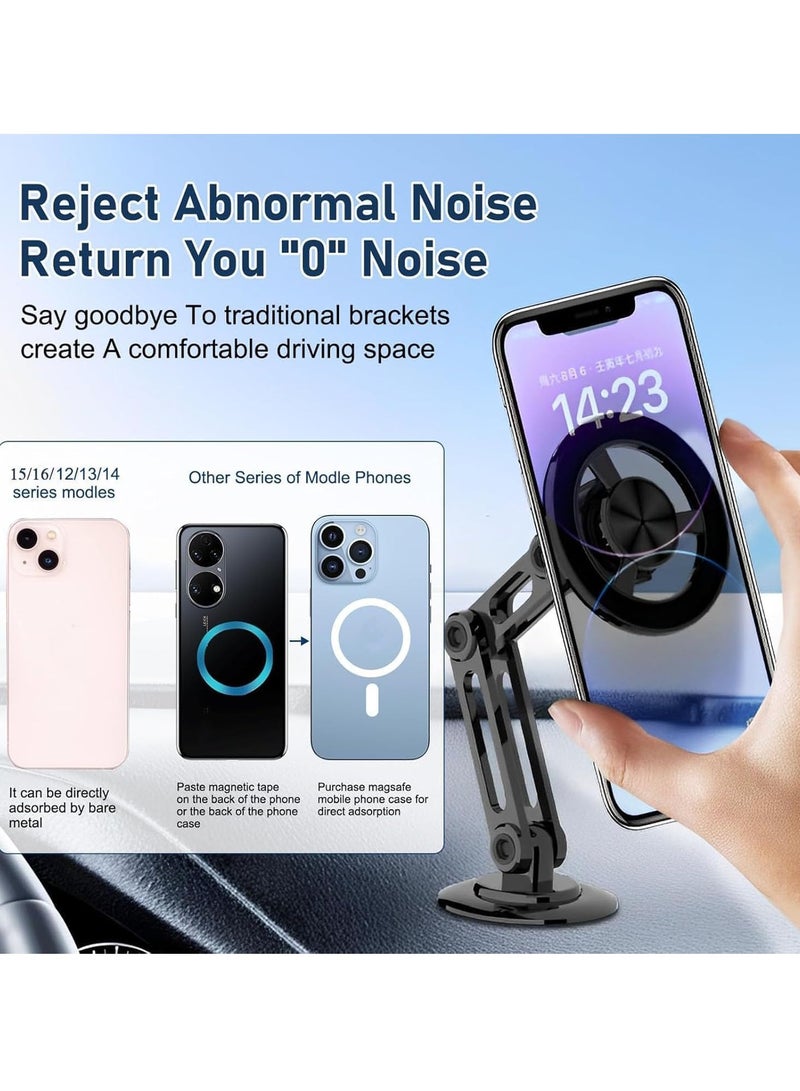 TIGER Universal 360° Magnetic Suction Phone Holder for Car | Super Strong Magnet Alloy Folding Phone Mount for Dashboard | Compatible with All Smartphones (Black) – Secure, Adjustable, Hands-Free Car Mount - Image 5