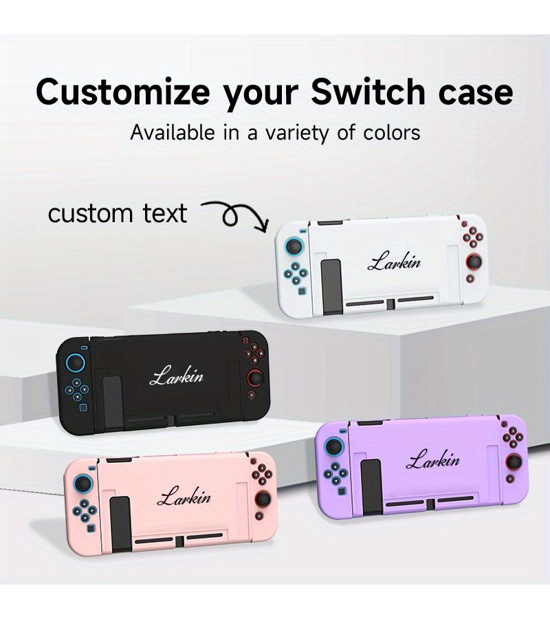 A Custom TPU Protective Case For Switch Oled With Name And Text Options Dustproof Scratch Resistant Shockproof Easy To Carry Gaming Console Accessory Perfect Gift For Gaming Enthusias Pink - Image 1
