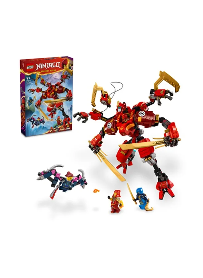 ليغو 71812 NINJAGO Kai’s Ninja Climber Mech Adventure Toy Set for Kids with Buildable Figure and 4 Minifigures, Birthday Gift for Boys and Girls Aged 9 Years Old and over Who Love Independent Play