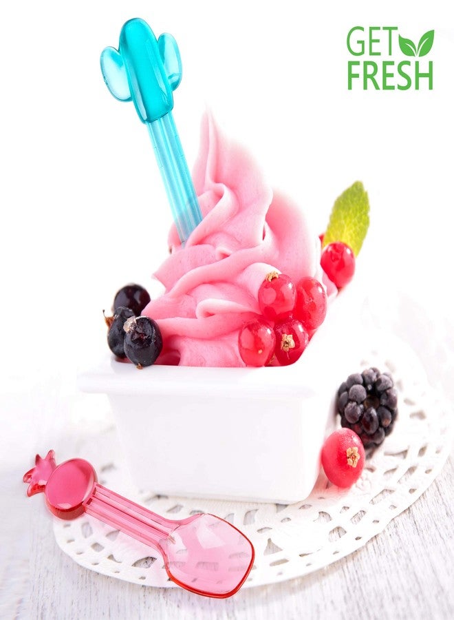 جيت فريش ملاعق آيس كريم بلاستيكية صغيرة من GET FRESH - 27 قطعة ملاعق جيلاتو بلاستيكية صغيرة ملونة قابلة لإعادة الاستخدام للأطفال - ملاعق بلاستيكية شفافة صغيرة لحفلات الأطفال للآيس كريم والحلويات - Image 3