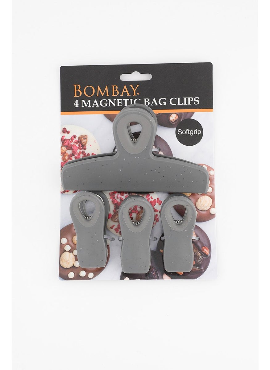 Bombay - 4 Pcs Magnetic Bag Clips, Grey - Image 1