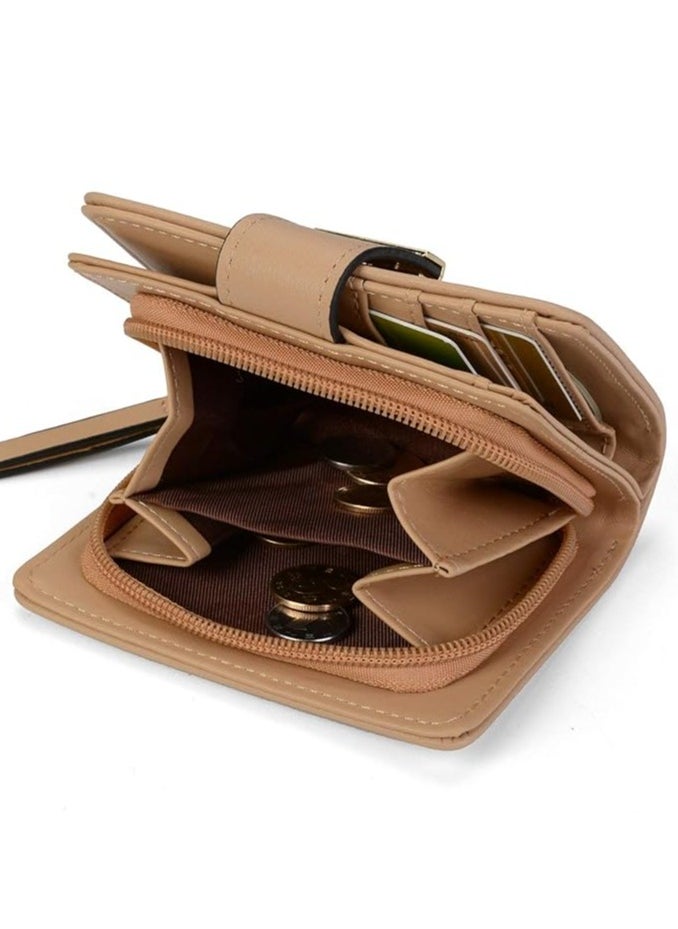 INOVERA (LABEL) Women's Vegan Leather Leaf Bi-fold Card Coin Holder Small Wallet  - Image 5
