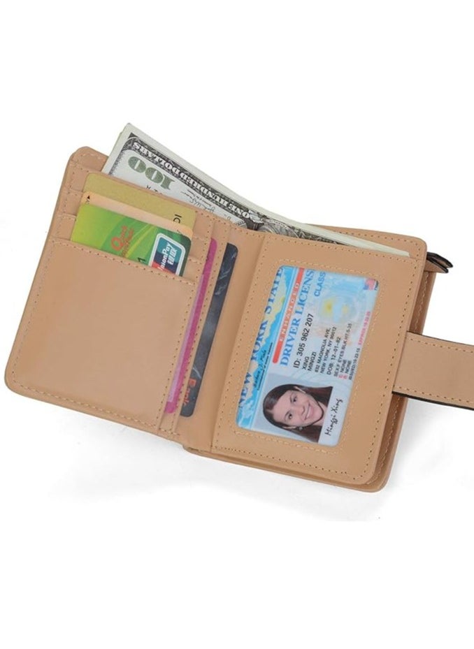 INOVERA (LABEL) - Women's Vegan Leather Leaf Bi-fold Card Coin Holder Small Wallet - Image 1