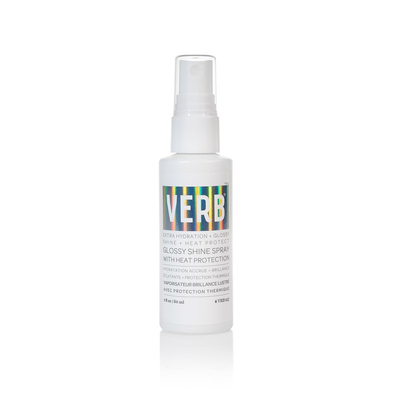 VERB Glossy Shine Spray, 2 fl oz - Moisturizing Heat Protection Hair Spray - Adds High Shine and Primes for Styling - Vegan, No Parabens or Harmful Sulfates - Image 1