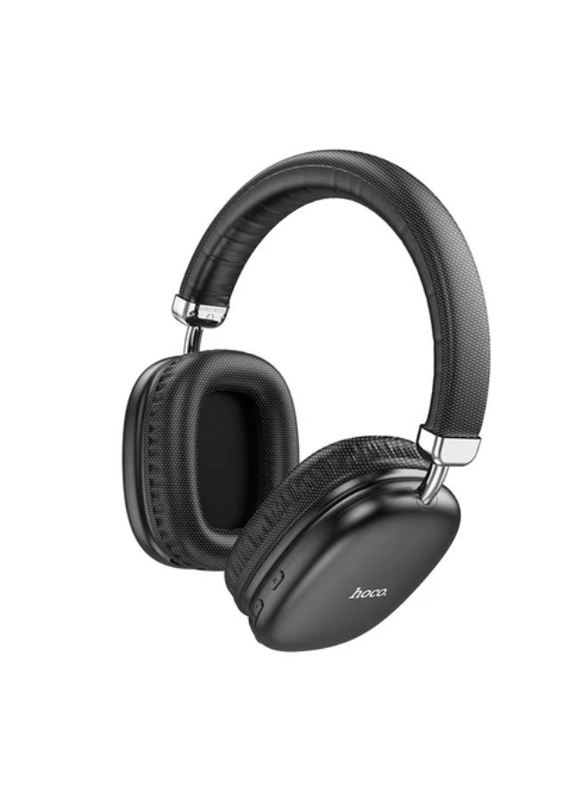 هوكو. سماعات رأس لاسلكية W35 بتقنية البلوتوث - صوت ستيريو عالي الدقة، مدة تشغيل تصل إلى 40 ساعة، ميكروفون، وسائد أذن ناعمة ومريحة، لون أسود، ضمان لمدة عام واحد - Image 2