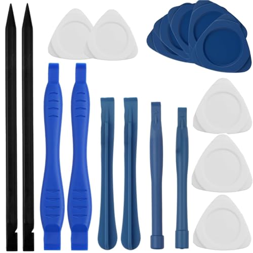 Fampery 18Pack Professional Spudger Pry Tools Plastic Spudgers 2 Metal Triangular Pry Bar 8 Heart Shaped Thick Sheet Plastic Pry Tool for Laptop Cell Phone Tablet Computer Electronics Repair Kit - Image 1