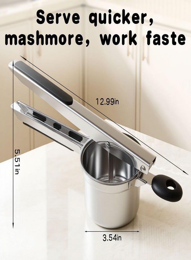 BCHARYA 15oz Stainless Steel Potato Ricer - Heavy Duty Mashed Potato Ricer with Silicone Grip, Dishwasher Safe Professional Kitchen Tool for Perfect Mashed Potatoes & Purees - Image 5