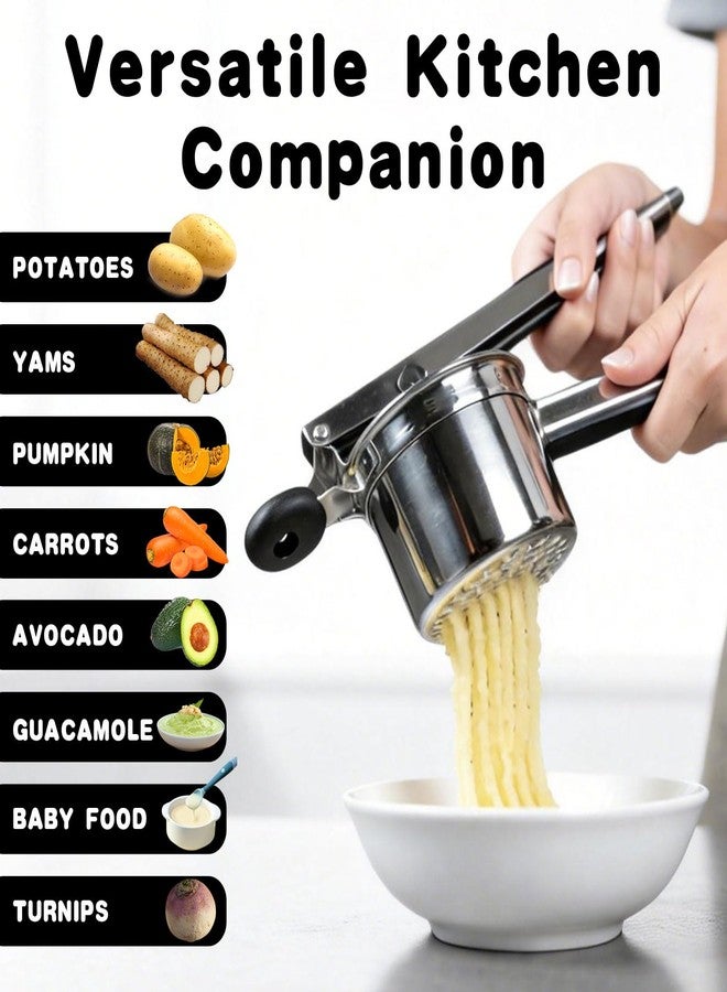 BCHARYA 15oz Stainless Steel Potato Ricer - Heavy Duty Mashed Potato Ricer with Silicone Grip, Dishwasher Safe Professional Kitchen Tool for Perfect Mashed Potatoes & Purees - Image 4