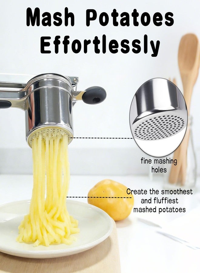 BCHARYA 15oz Stainless Steel Potato Ricer - Heavy Duty Mashed Potato Ricer with Silicone Grip, Dishwasher Safe Professional Kitchen Tool for Perfect Mashed Potatoes & Purees - Image 2