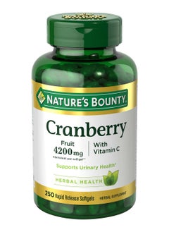 Cranberry Pills And Vitamin C Herbal Health Supplement, Supports Urinary Health, 4200Mg, 250 Softgels