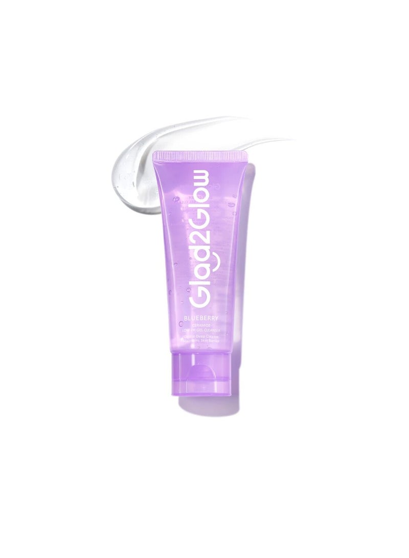 Glad2Glow Blueberry Ceramide Low Ph Gel Cleanser (70ml) - Image 1