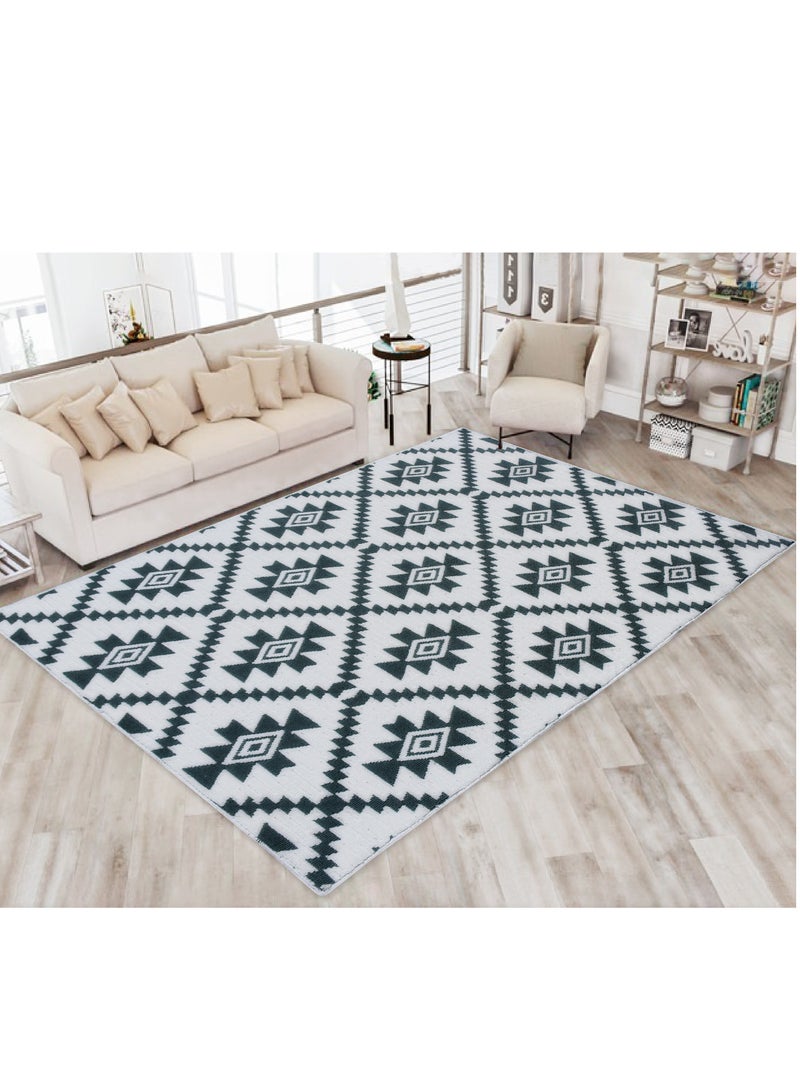Ikari-Ivory-Sage-150X230cm anti skid Machine Made Thick Indian Rug - Image 1