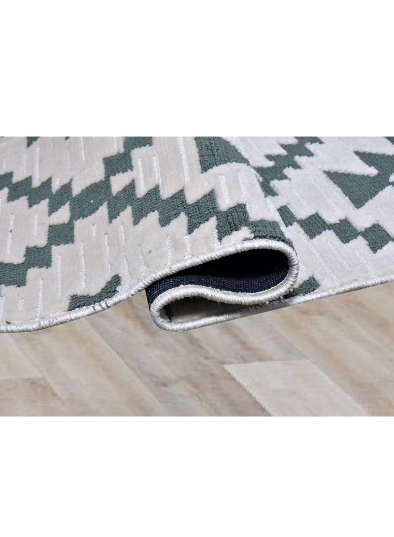 Ikari-Ivory-Sage-150X230cm anti skid Machine Made Thick Indian Rug - Image 5