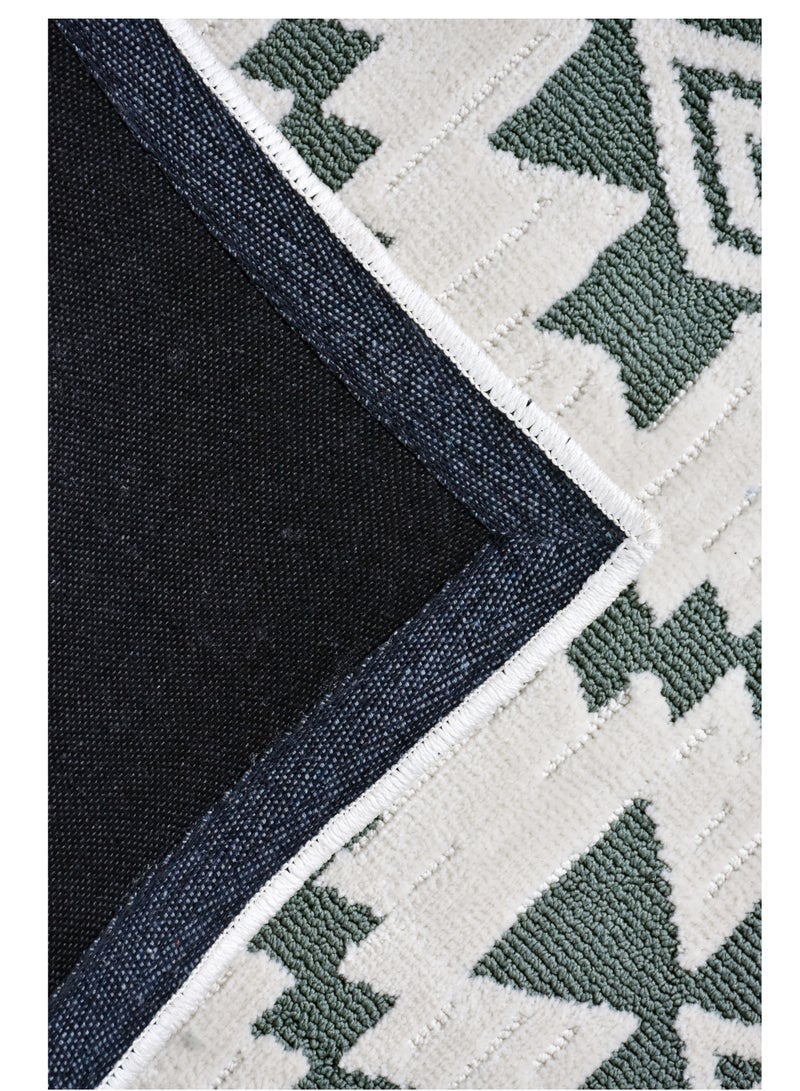 Ikari-Ivory-Sage-150X230cm anti skid Machine Made Thick Indian Rug - Image 3