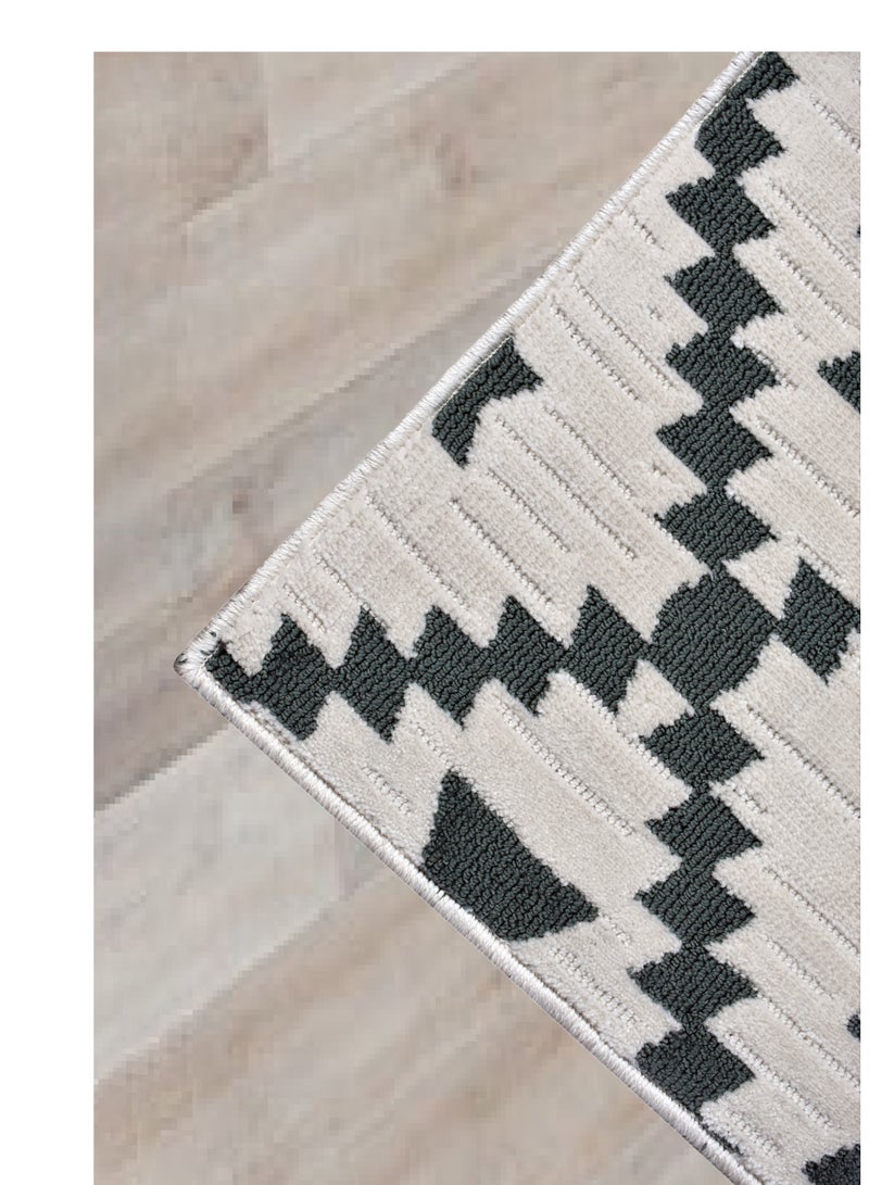 Ikari-Ivory-Sage-150X230cm anti skid Machine Made Thick Indian Rug - Image 2