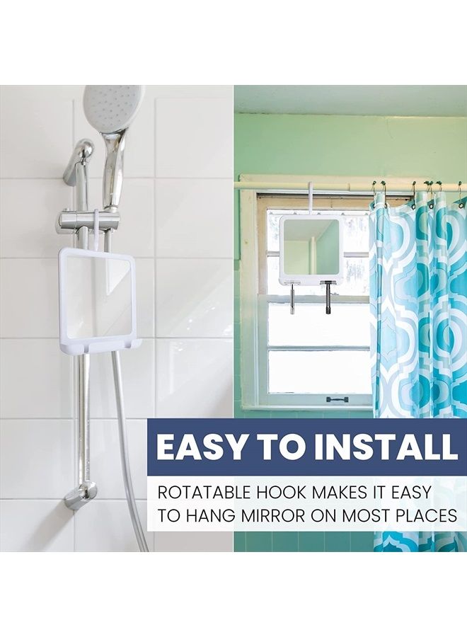 Mirrorvana Hanging Fogless Shower Mirror for Shaving with Razor Holder, 360° Adjustable Hook and Distortion-Free Glass Surface - Fill Back Reservoir with Hot Water for Anti-Fog Shave (8" x 7", REAL GLASS) - Image 4