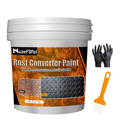 MuzeFansi 2-in-1 Rust Converter & Metal Primer – Stops Rust, Paint Over Rusted Metal, Anti-Rust Coating Rust Paint,Corrosion Inhibitor for Automotive, Marine, Industrial Use, Heat & UV Resistant, Farm Equipment & Fences(35 oz) - Image 1