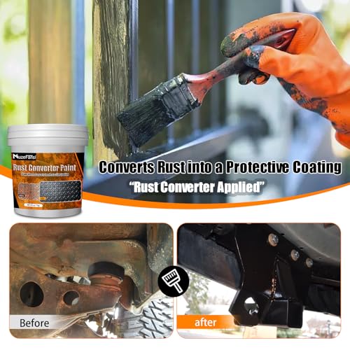 MuzeFansi 2-in-1 Rust Converter & Metal Primer – Stops Rust, Paint Over Rusted Metal, Anti-Rust Coating Rust Paint,Corrosion Inhibitor for Automotive, Marine, Industrial Use, Heat & UV Resistant, Farm Equipment & Fences(35 oz) - Image 3