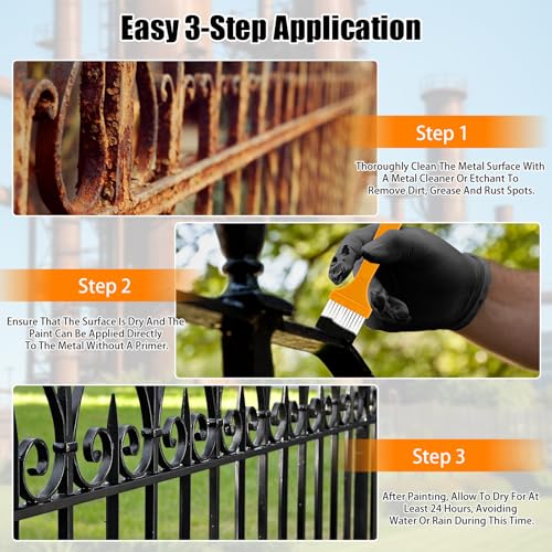 MuzeFansi 2-in-1 Rust Converter & Metal Primer – Stops Rust, Paint Over Rusted Metal, Anti-Rust Coating Rust Paint,Corrosion Inhibitor for Automotive, Marine, Industrial Use, Heat & UV Resistant, Farm Equipment & Fences(35 oz) - Image 5