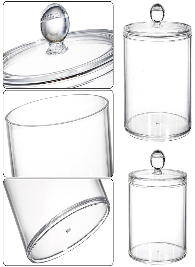 YOUEON 6 Pack Acrylic Apothecary Jars with Lids, 32/20/10 Oz Clear Cotton Ball & Pad Holder, Bathroom Canister Candy Jar for Bath Salt, Cotton Pads, Candies - Image 3