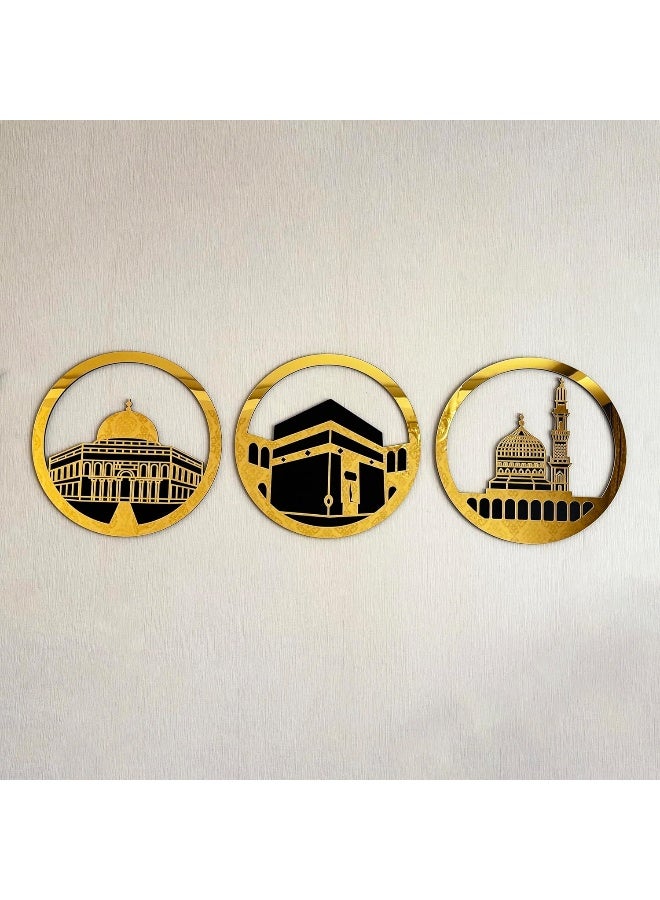 TPGP Set Of Masjid Al Aqsa, Masjid Al-Haram & Masjid An-Nabawi Islamic Wall Art - Image 2