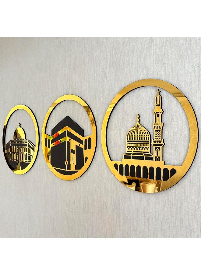 TPGP Set Of Masjid Al Aqsa, Masjid Al-Haram & Masjid An-Nabawi Islamic Wall Art - Image 3