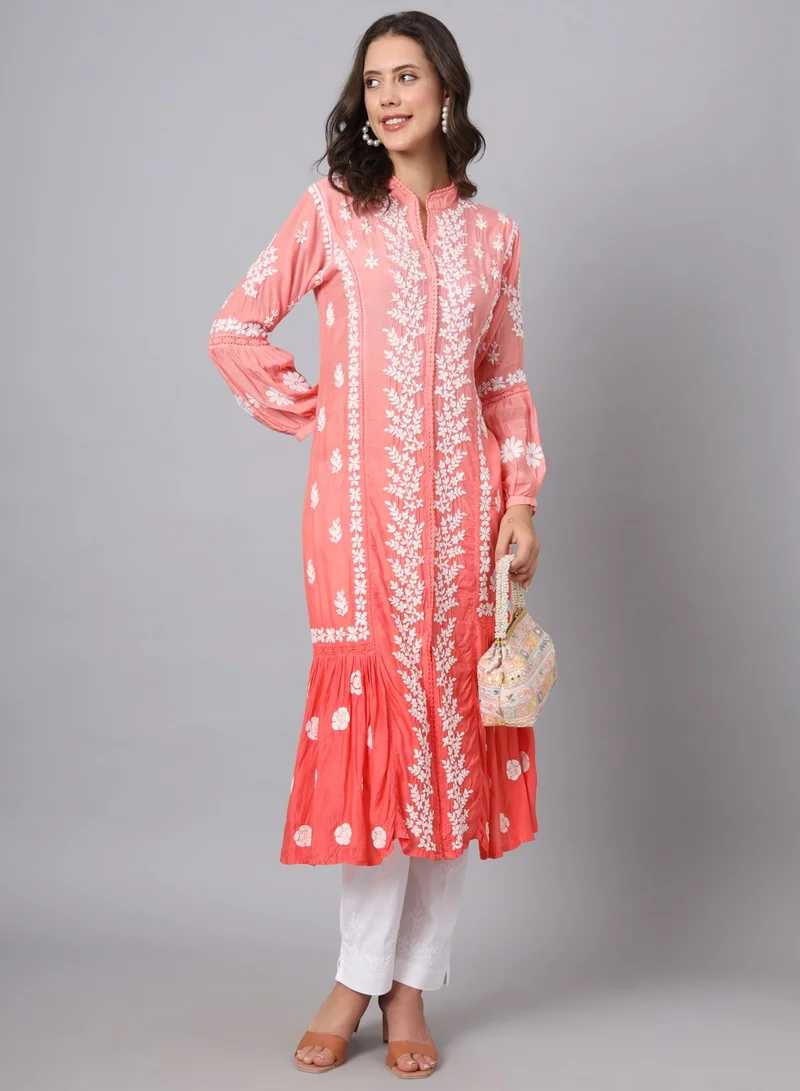 Alaya Women Hand Embroidered Chikankari Cotton Kurta-AL3888