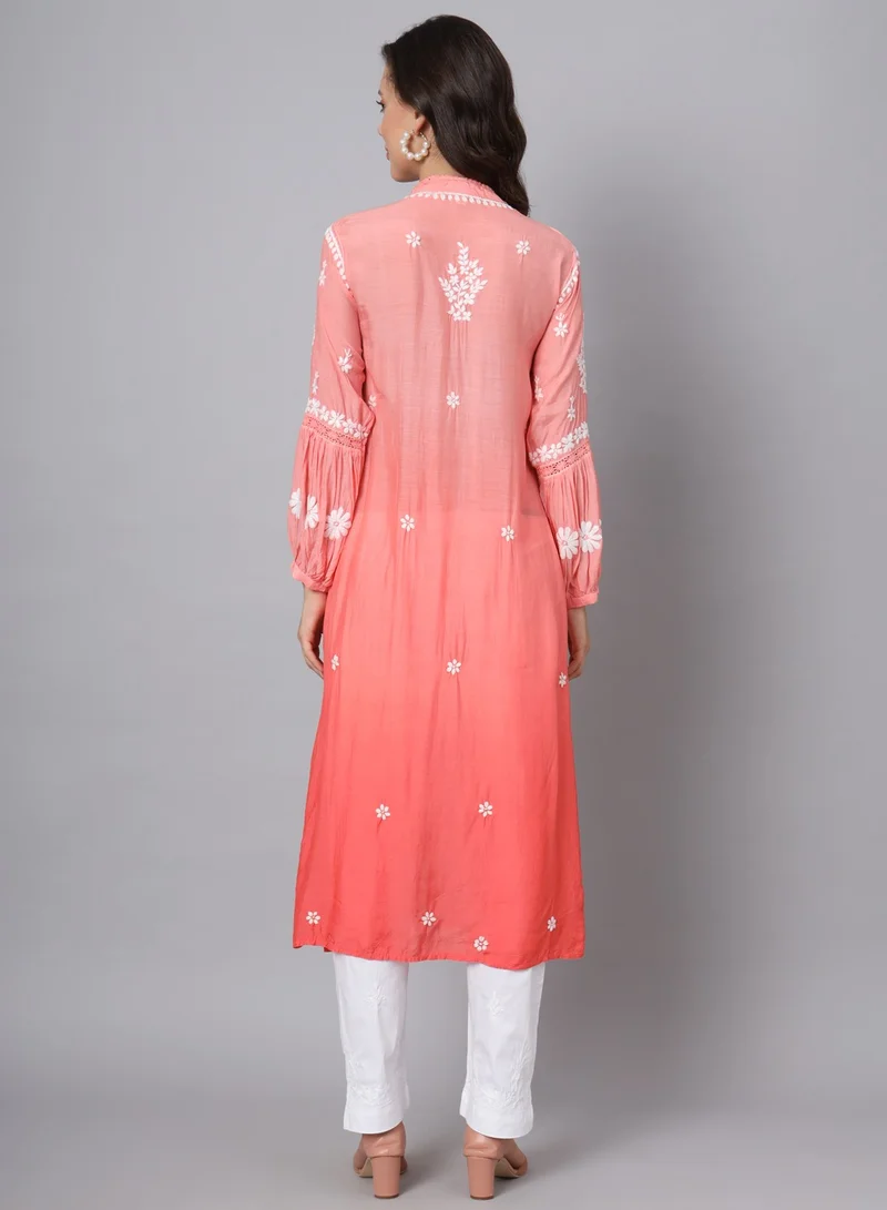 Alaya Women Hand Embroidered Chikankari Cotton Kurta-AL3888